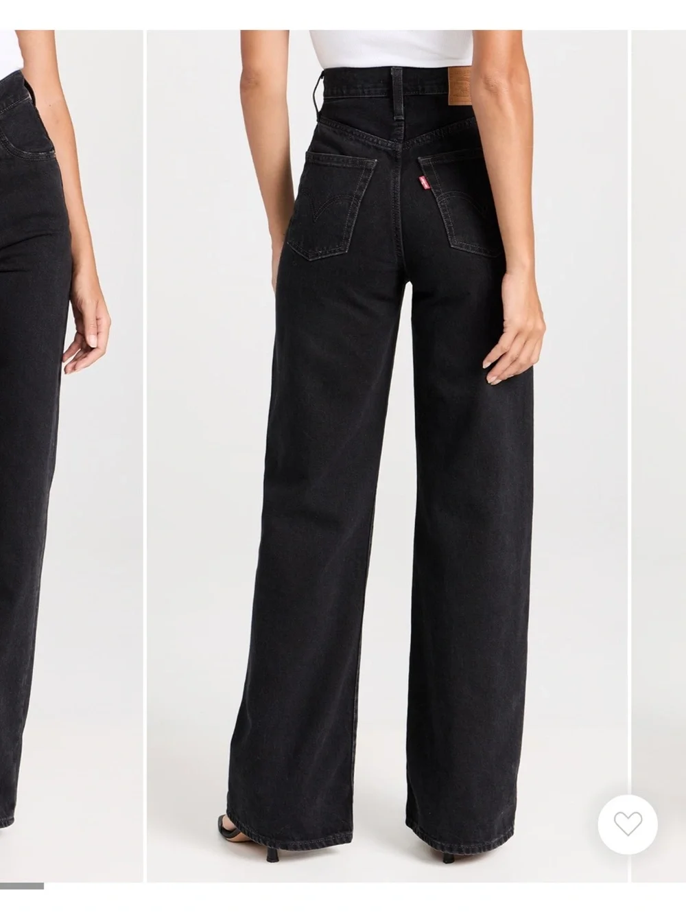 Levi's ribcage Black High-Rise Wide Leg Jeans - Picture 3 of 6